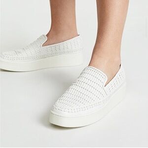Vince Women's Stafford Woven Leather Platform Slip-On Sneakers